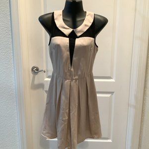 Forever 21 Nude Collar Dress with Black Mesh
